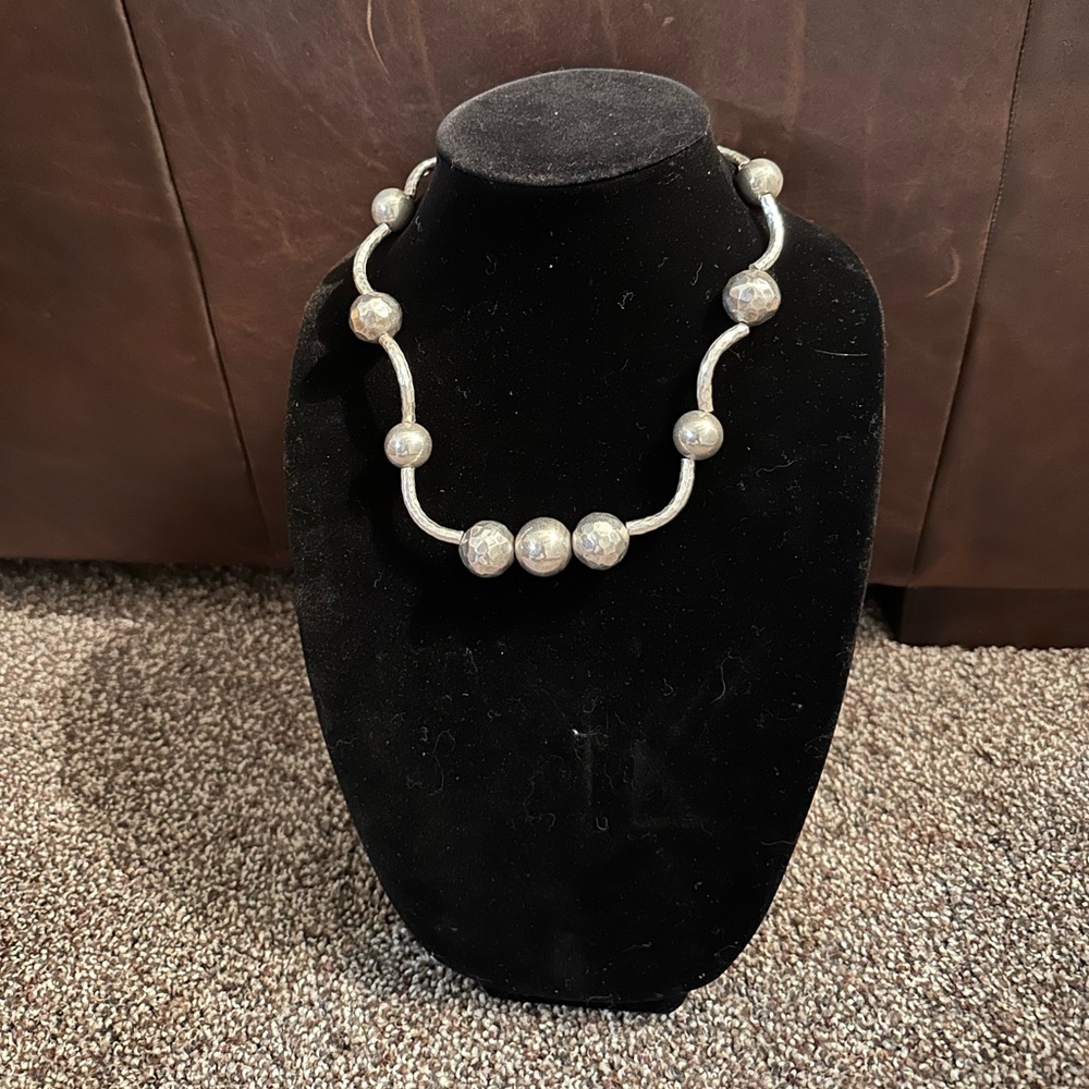 Hand Crafted “One of a Kind” by Unique Earth Heavy Sterling Silver Necklace 94g